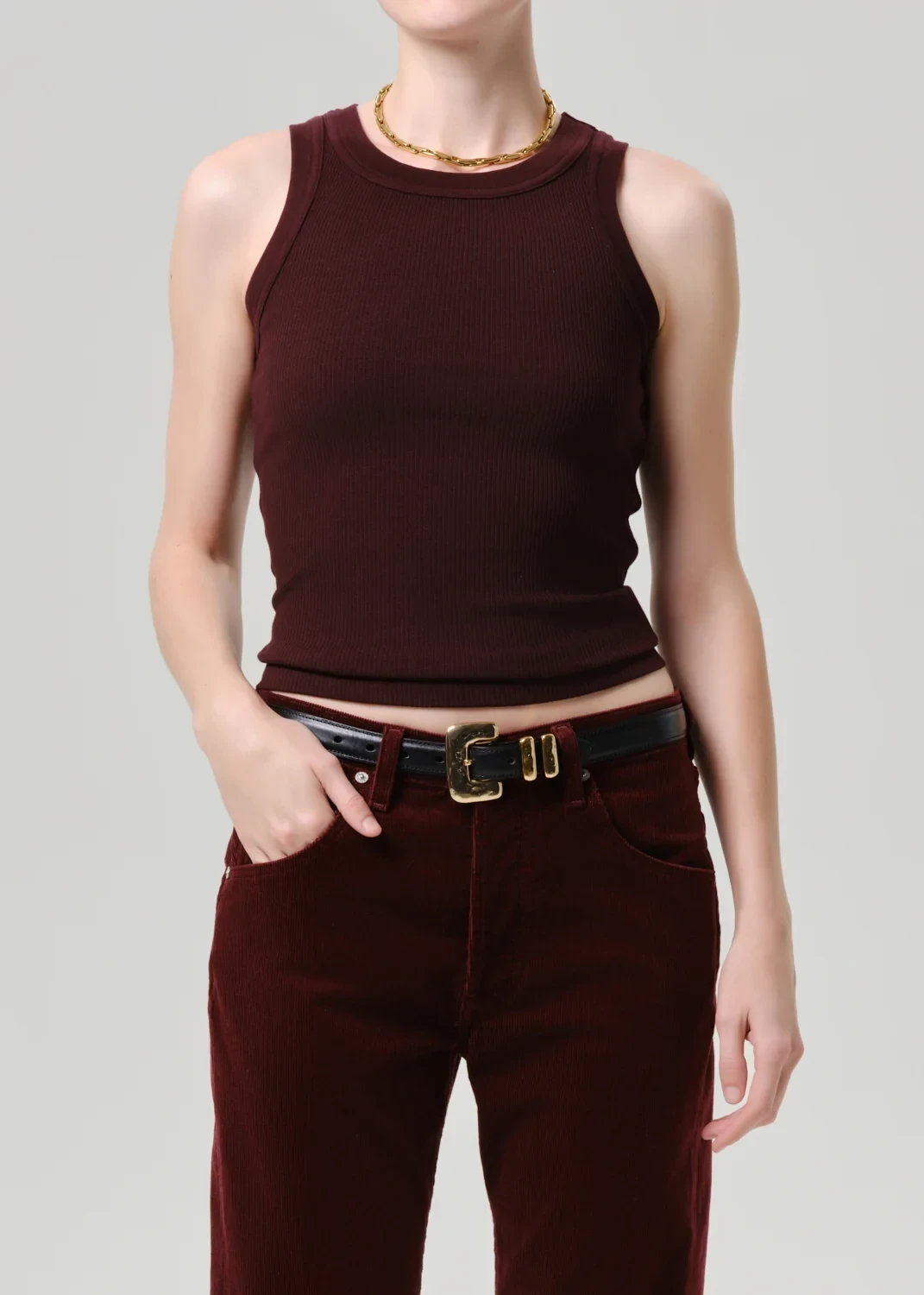 Isabel Rib Tank in Mahogany