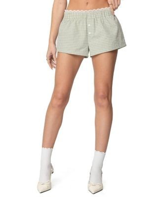 Edikted Lenorah Gingham Boxer Shorts