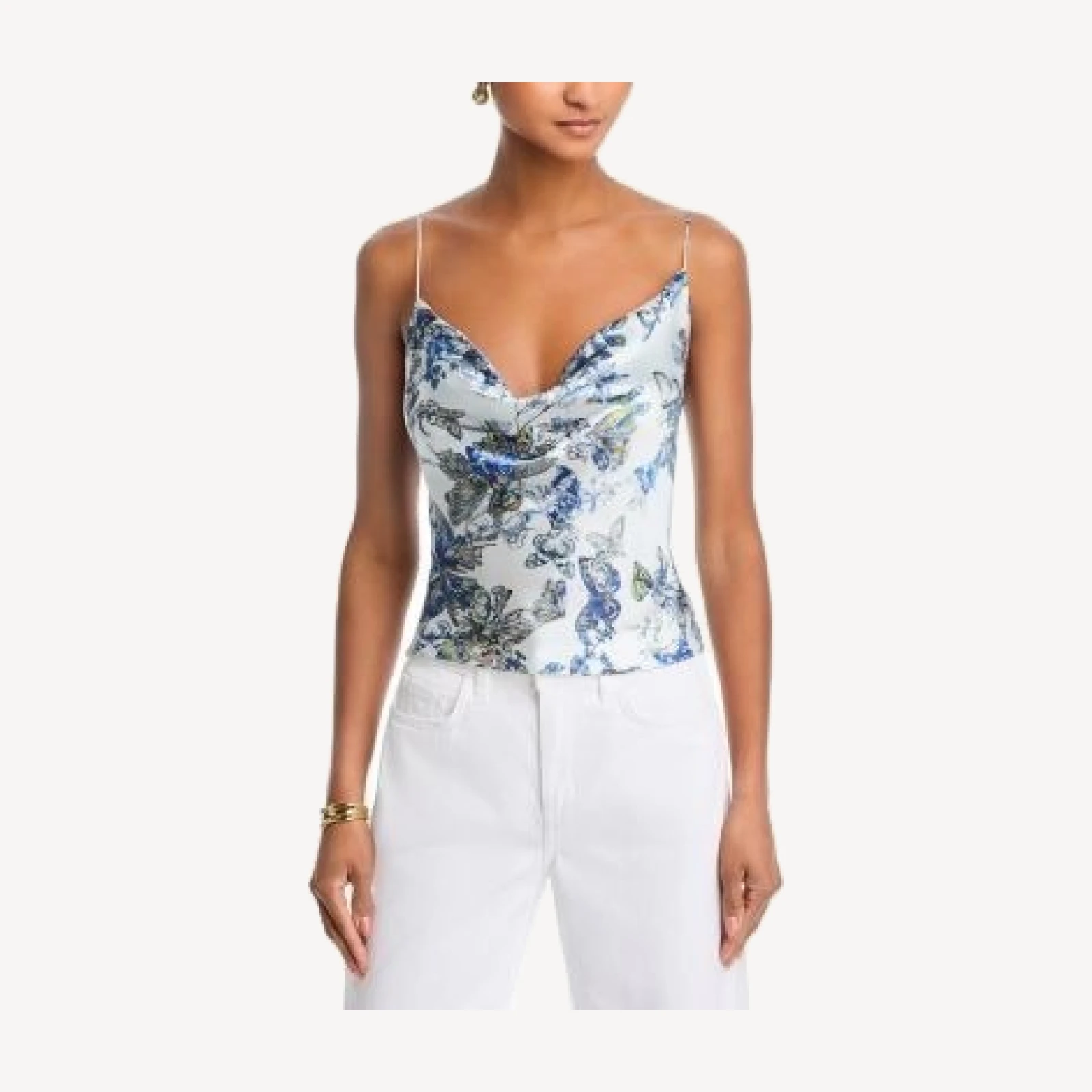 L'Agence Calista Cowl Neck Silk Camisole