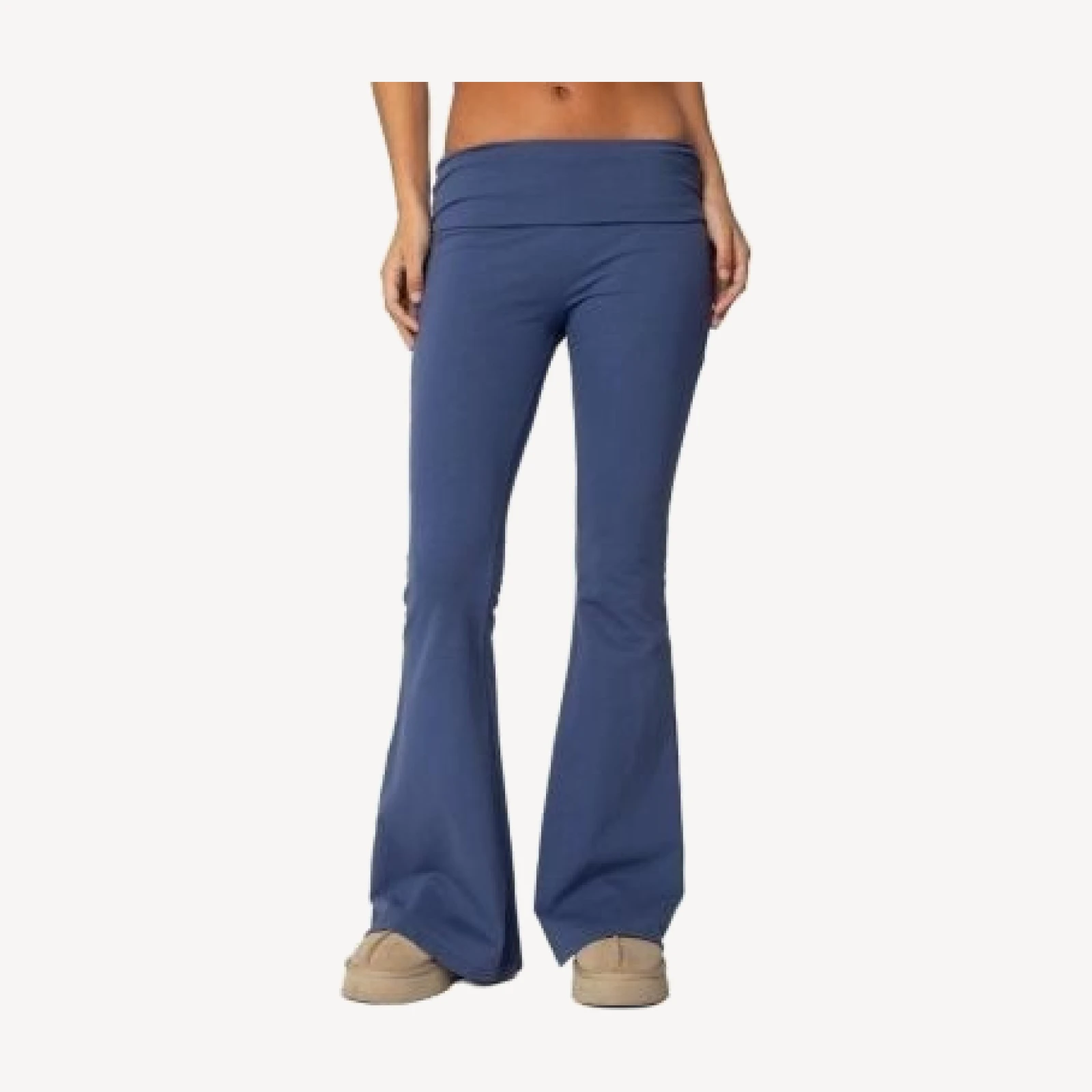 Edikted Aiyana Fold Over Flared Leggings