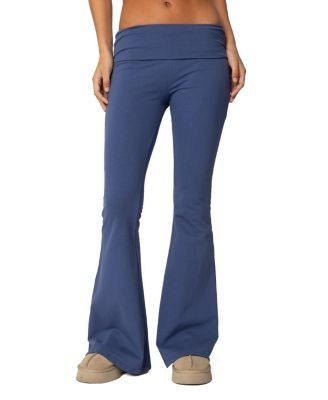 Edikted Aiyana Fold Over Flared Leggings