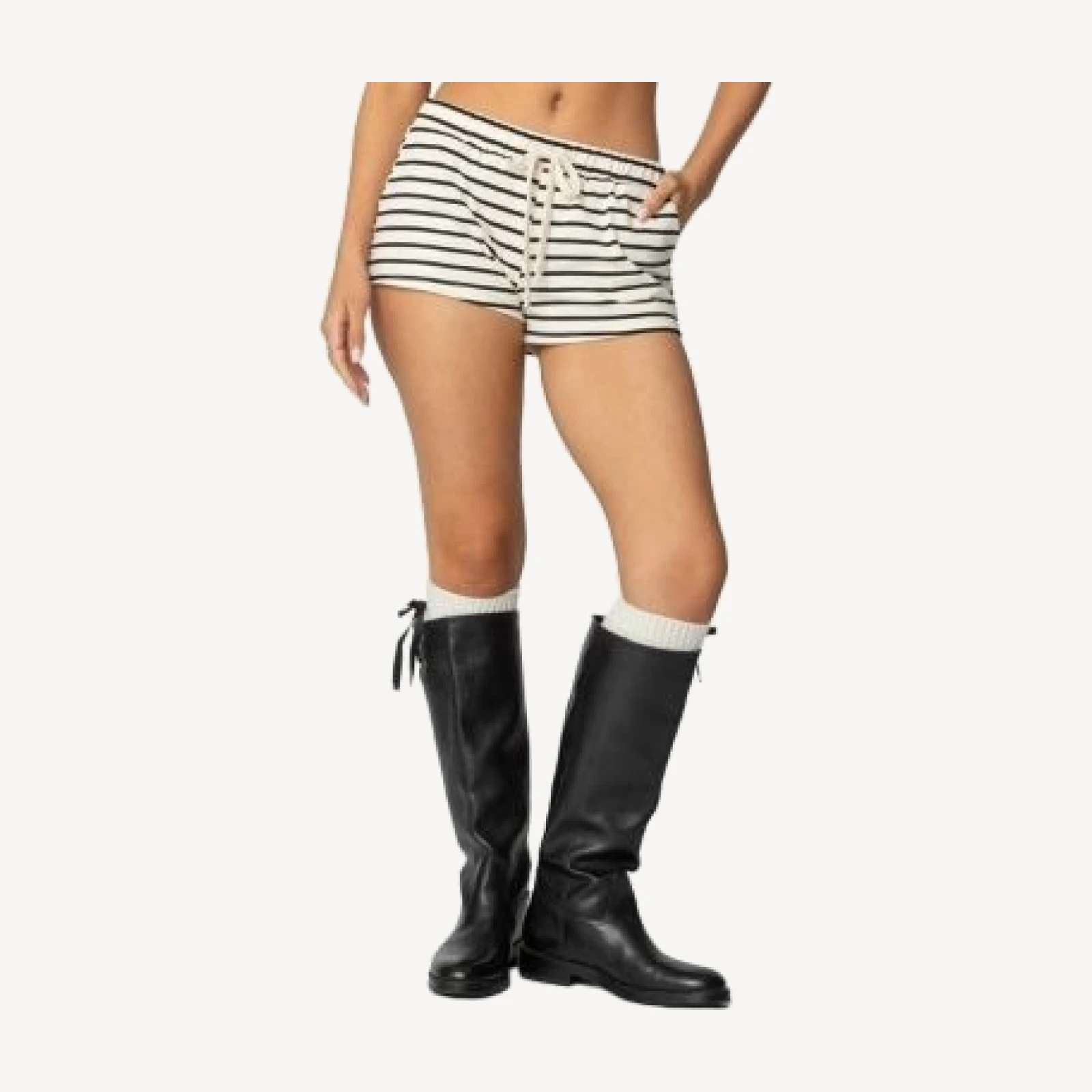 Edikted Jordyn Striped Drawstring Shorts