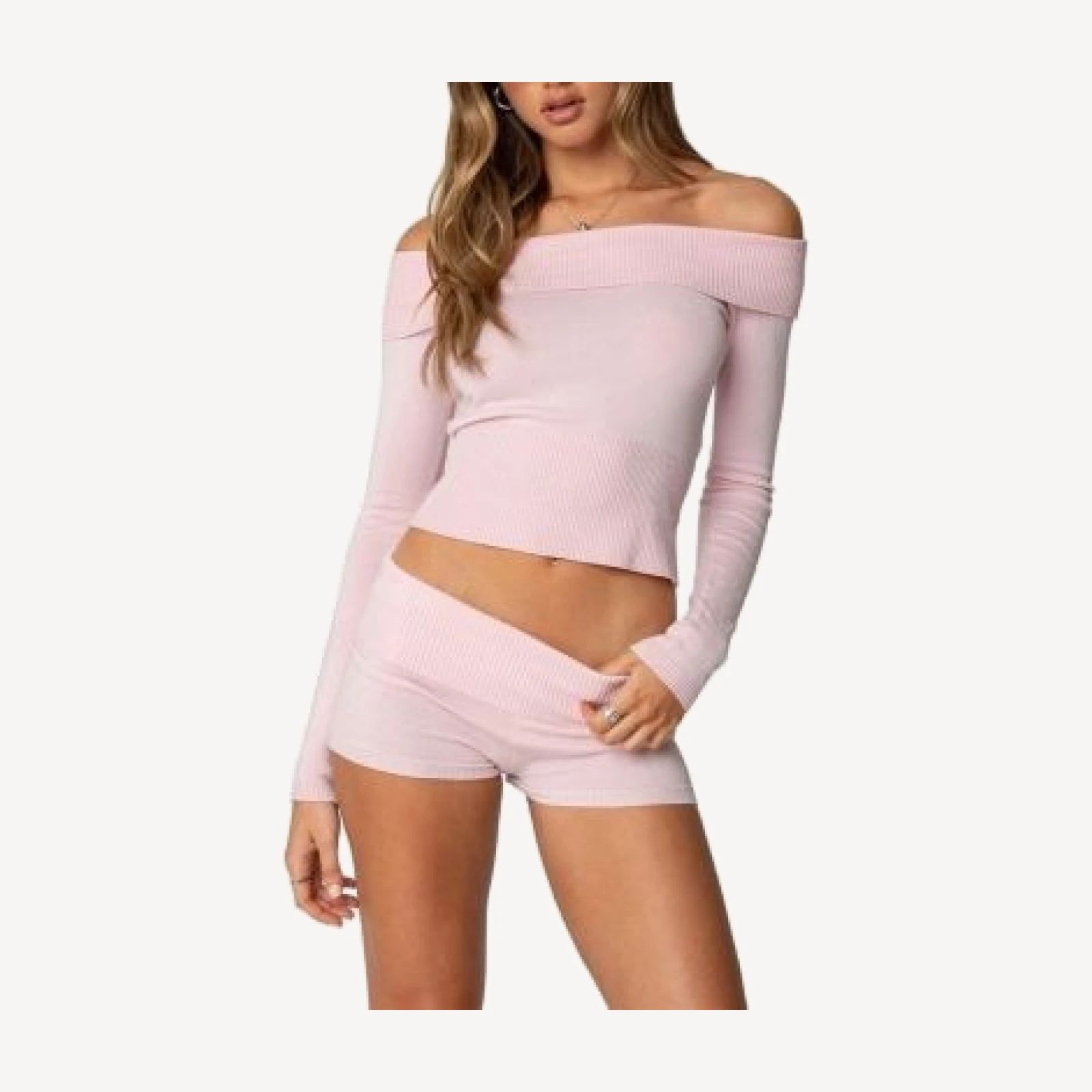 Edikted Jamie Fold Over Knit Top