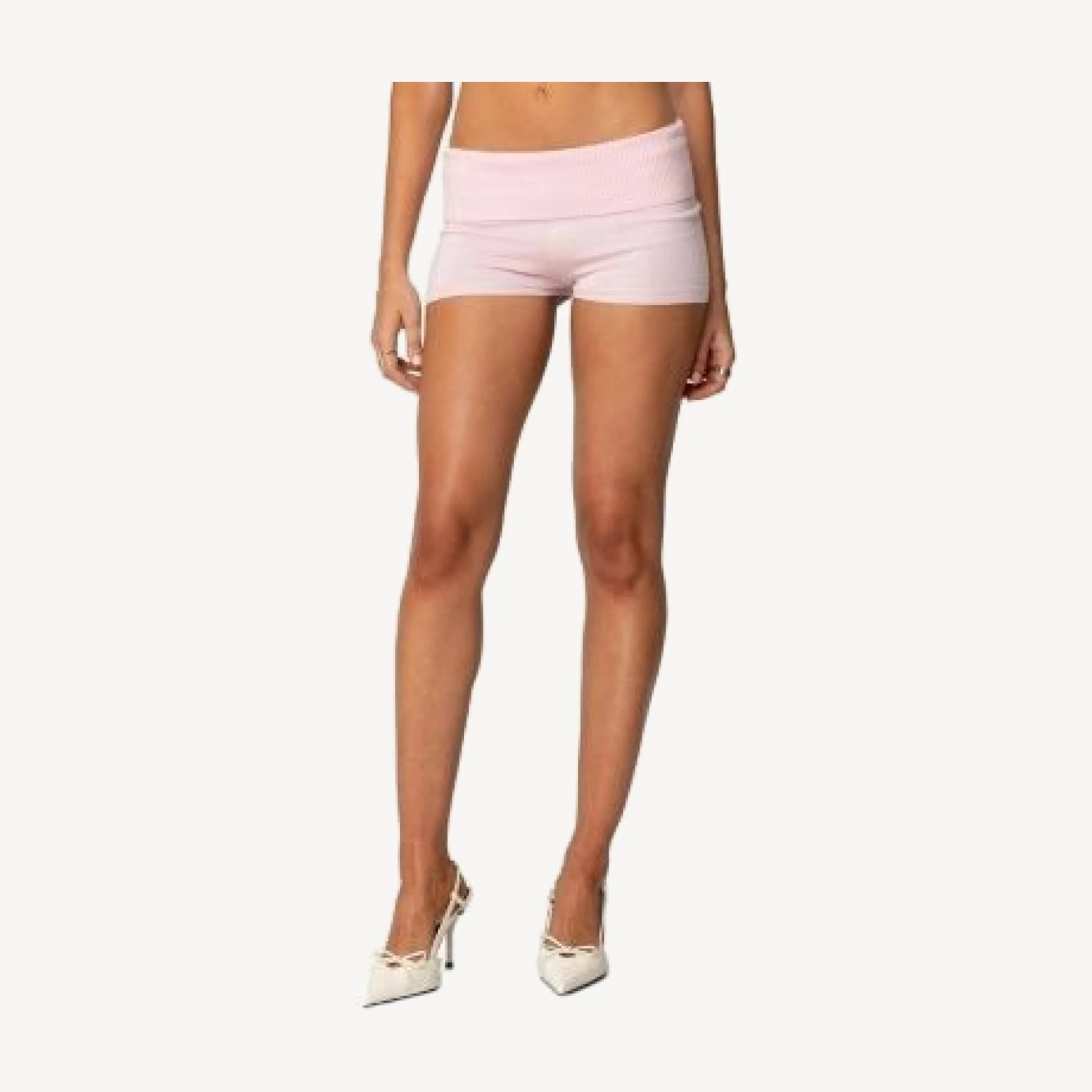 Edikted Jamie Fold Over Knit Shorts
