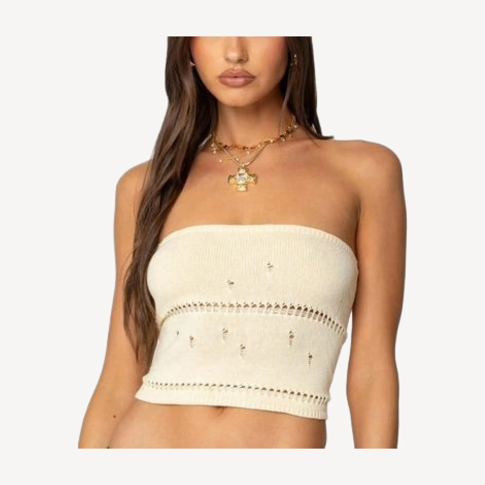 Edikted Belline Knit Strapless Top
