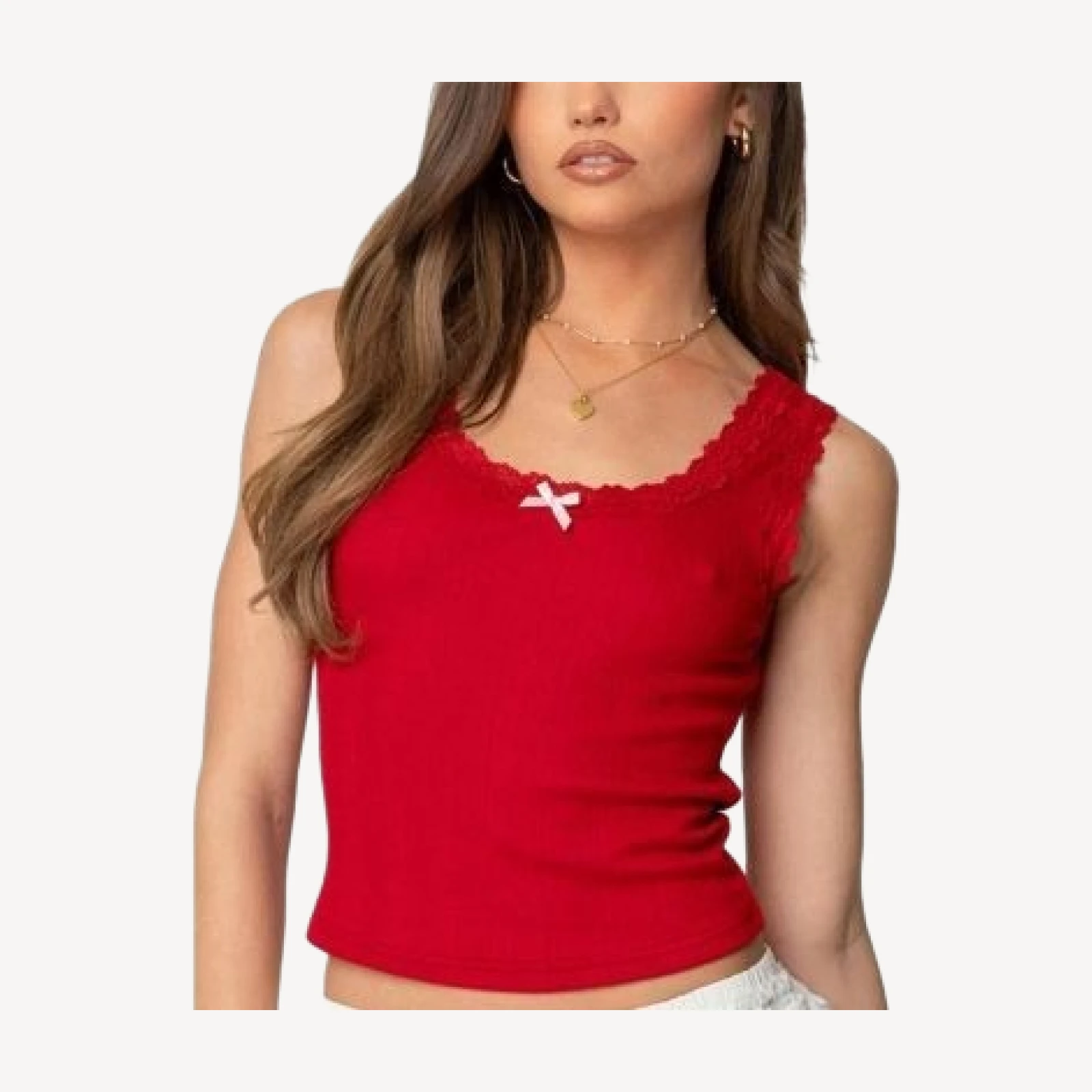 Edikted Hattie Pointelle Tank Top