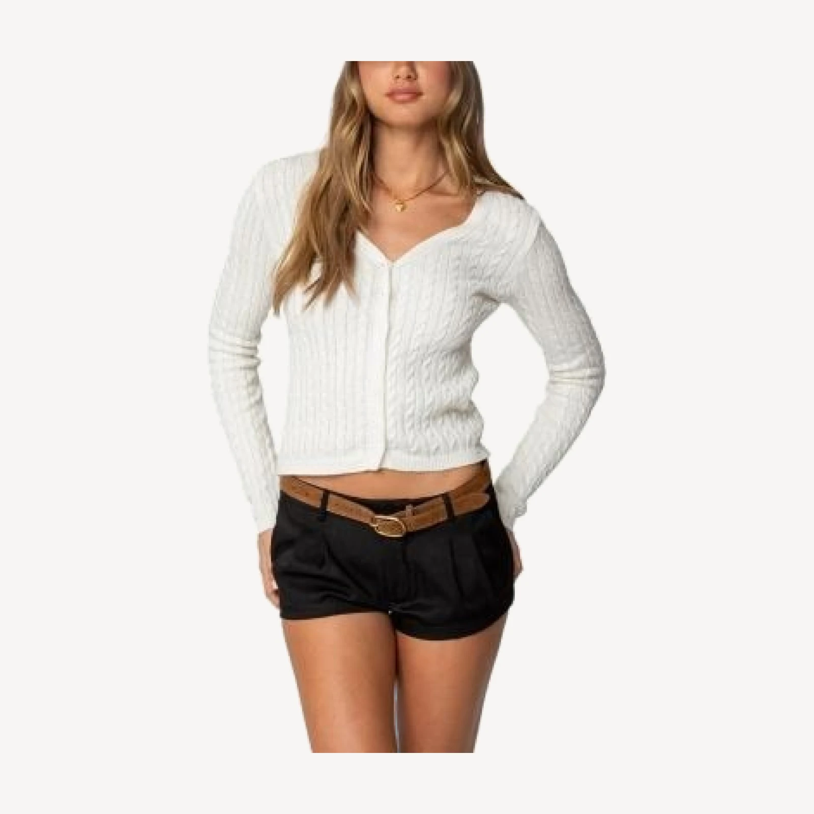 Edikted Odelia Cable Knit Cardigan