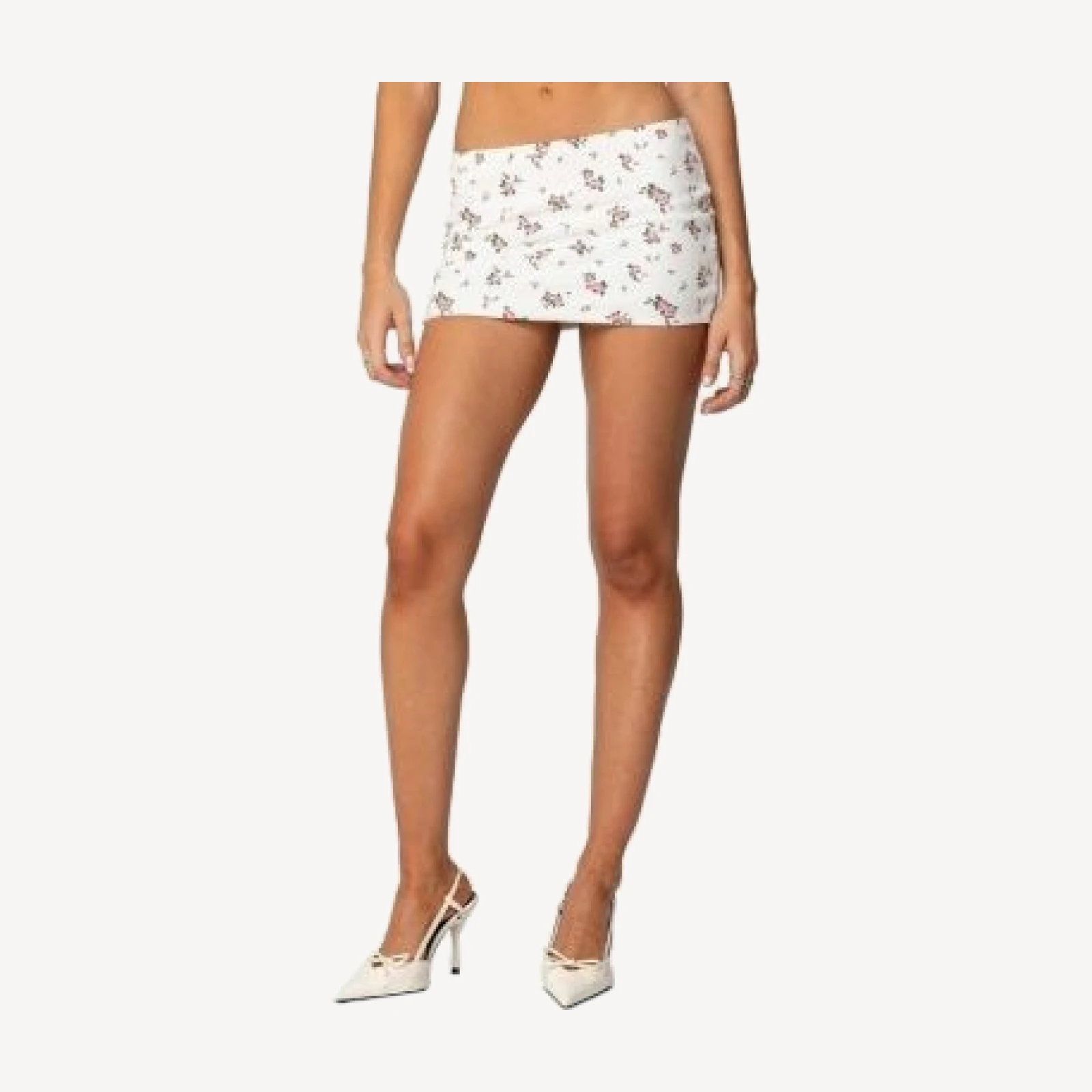 Edikted Melany Floral Waffle Mini Skirt
