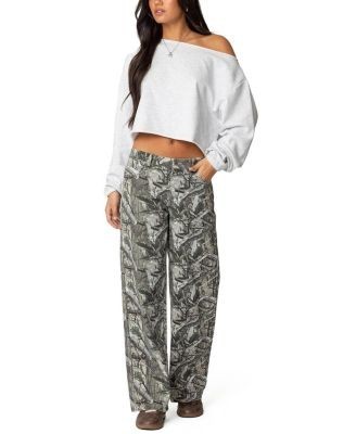 Edikted Aveline Off Shoulder Light Sweatshirt