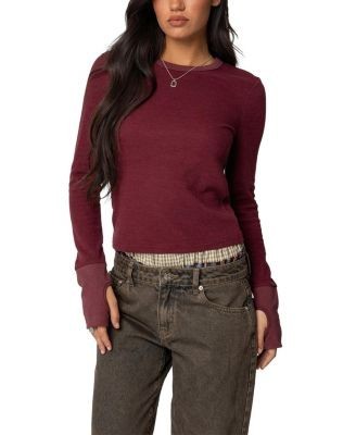 Edikted Waffle Long Sleeve T-shirt