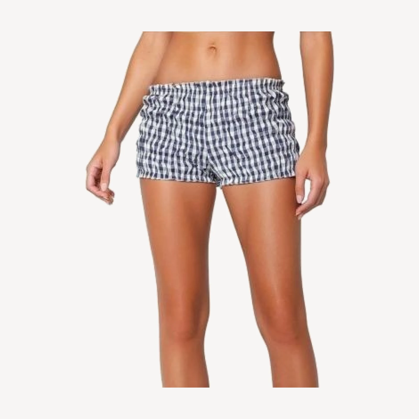 Edikted Gingham Scrunch Shorts