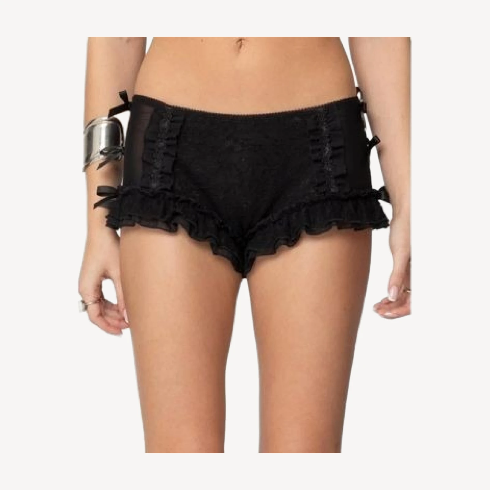 Edikted Knox Ruffle Micro Shorts