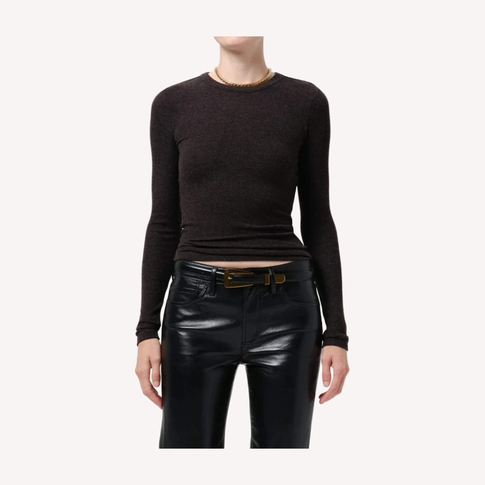Bina Crewneck in Heather Brown