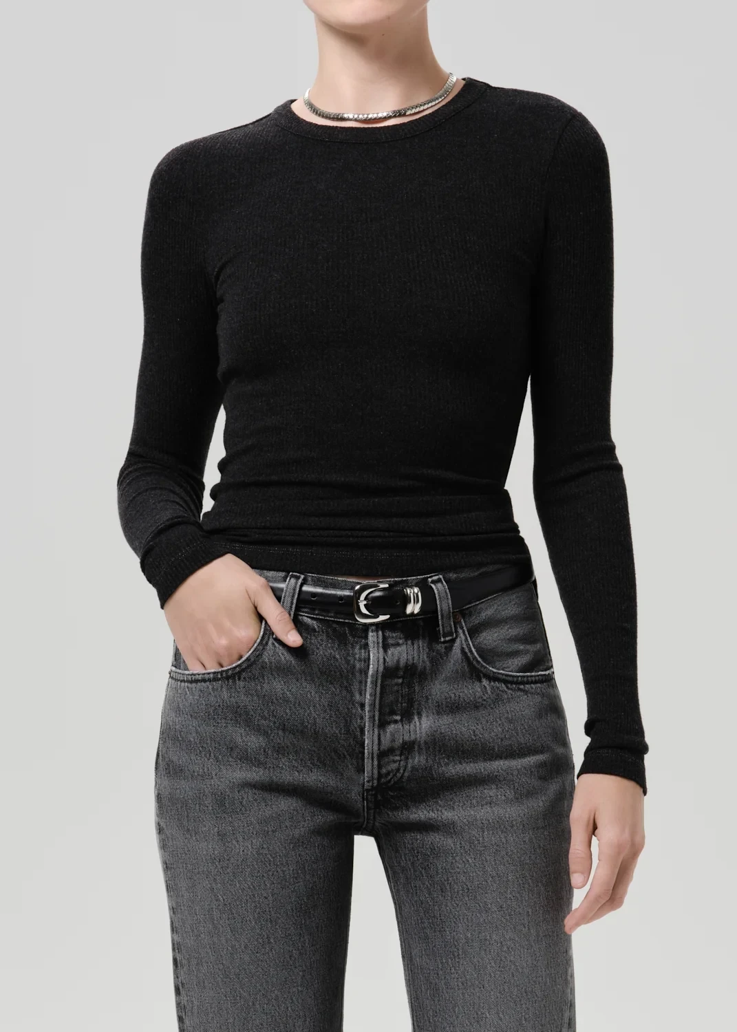 Bina Crewneck in Heather Charcoal