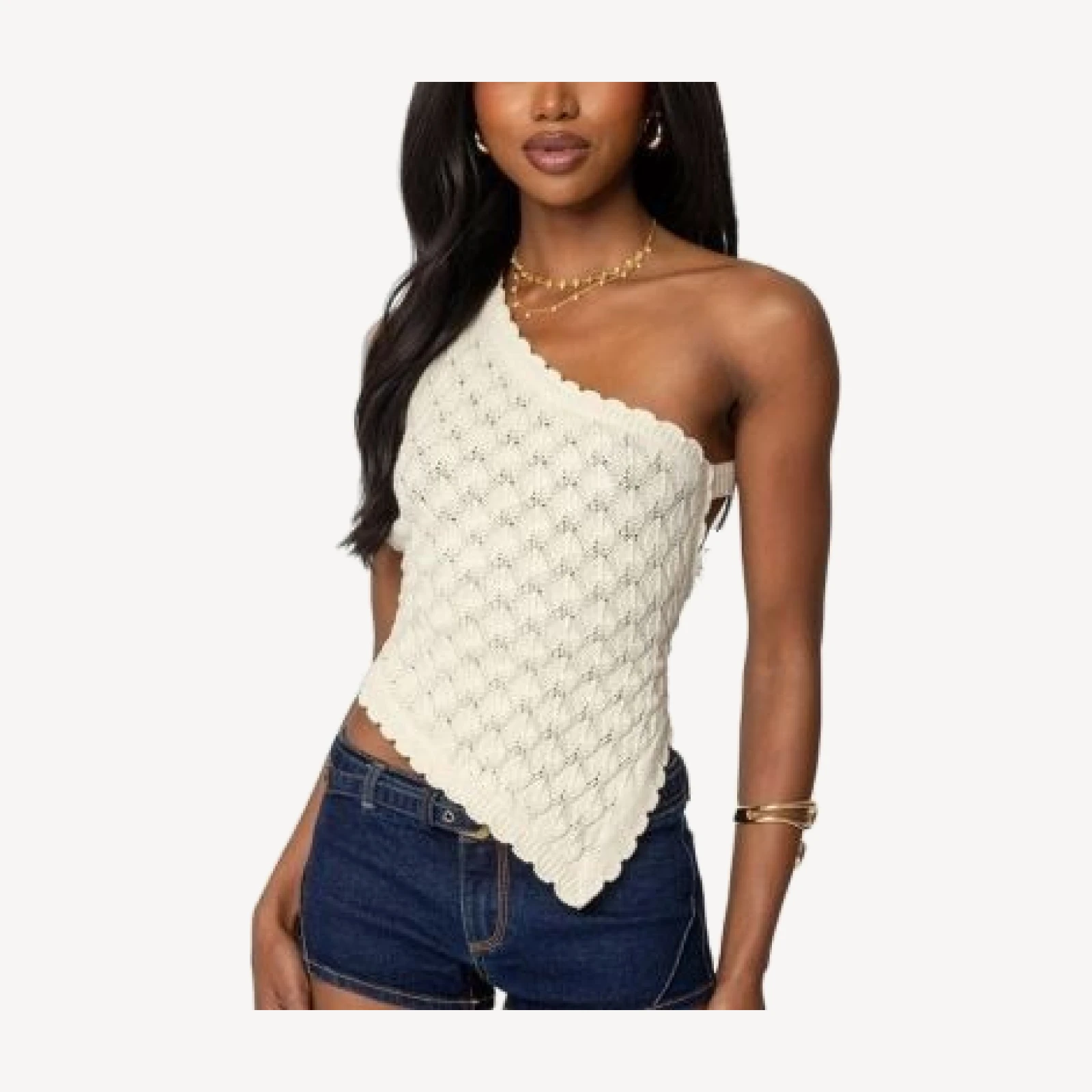 Edikted Codi Backless Asymmetric Knit Top