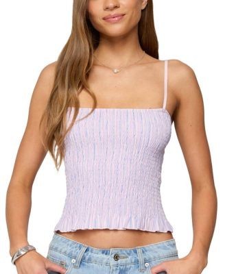 Edikted Leela Scrunch Striped Tank Top