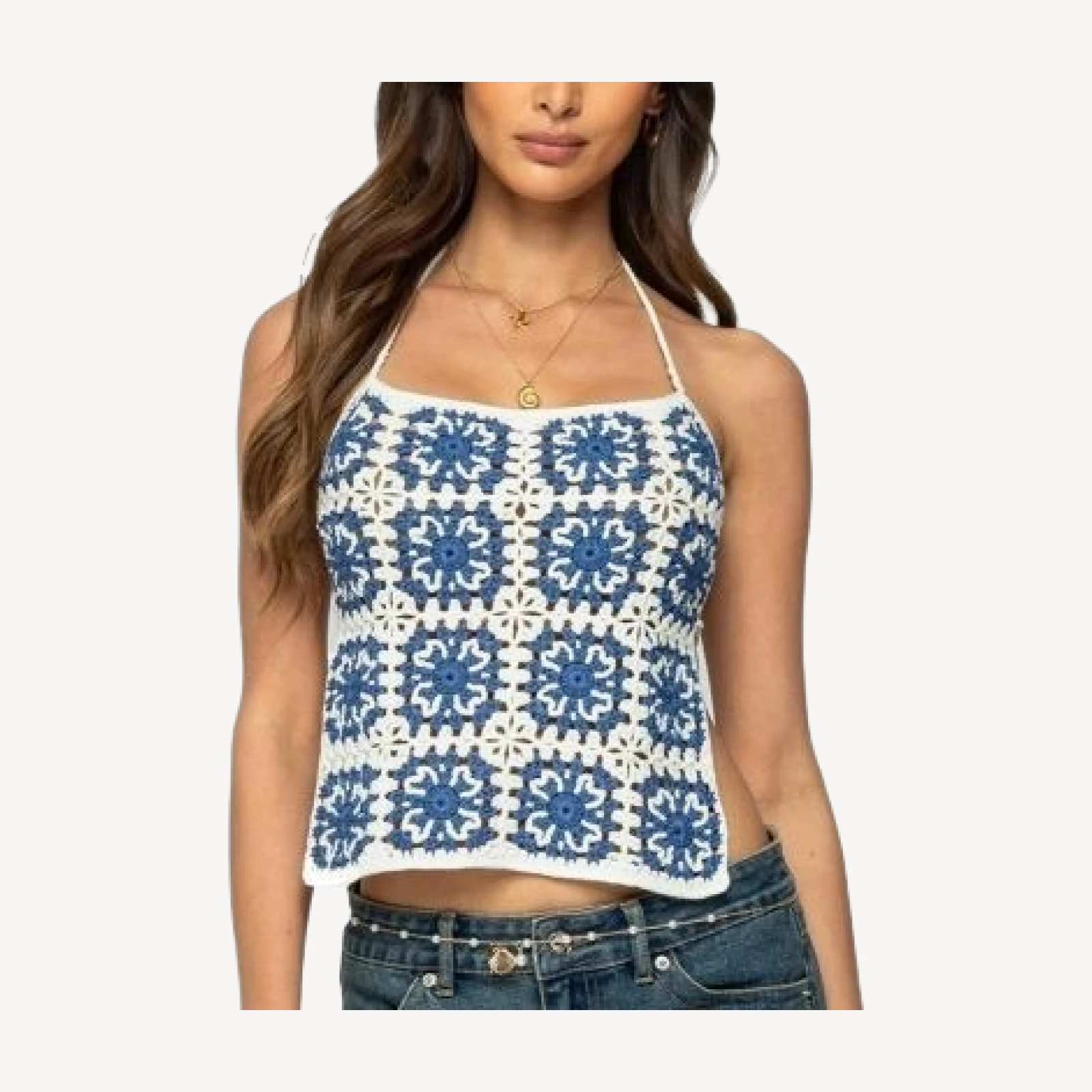 Edikted Naia Backless Crochet Top