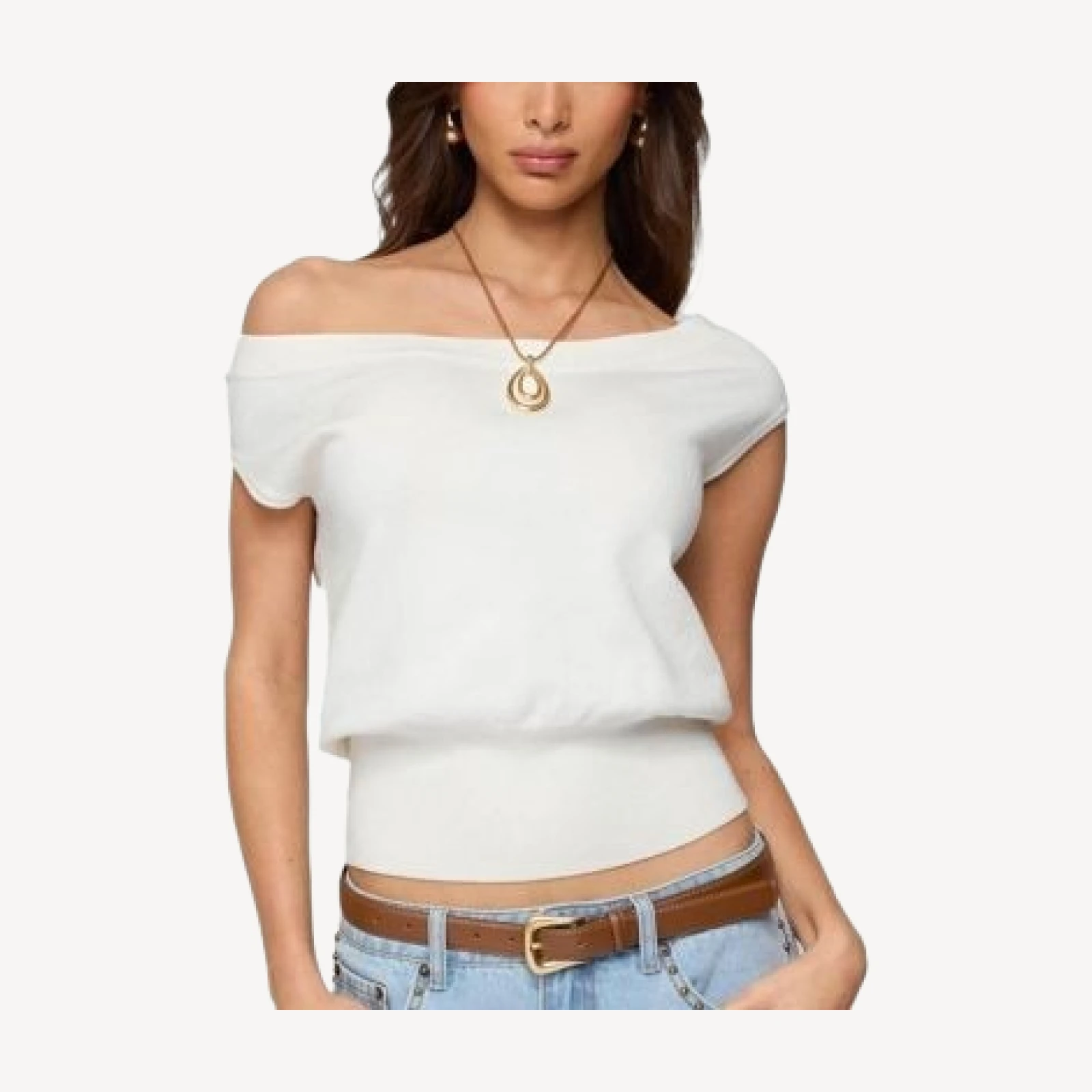 Edikted Michaela Off Shoulder Knit Top