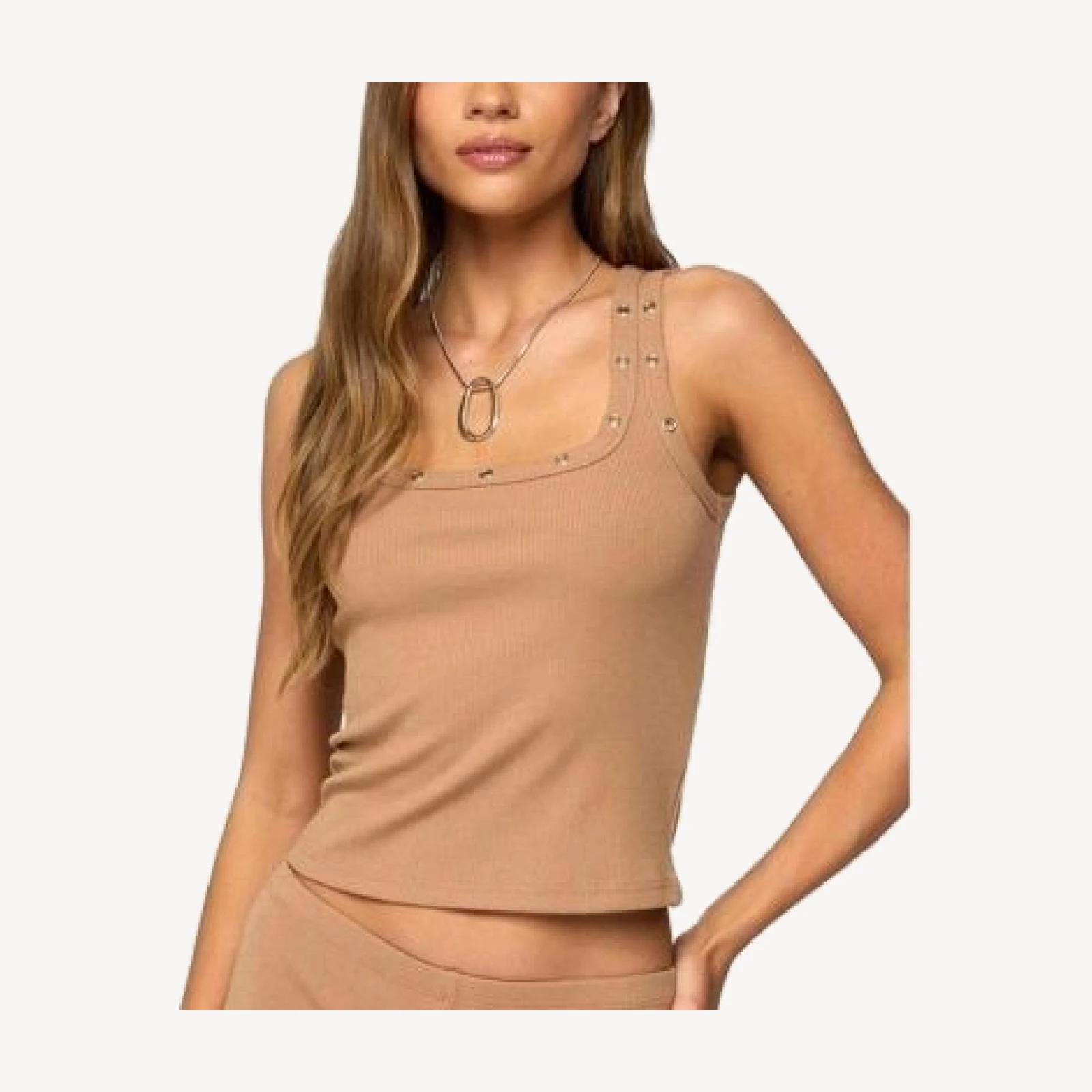 Edikted Hasel Grommet Ribbed Tank Top