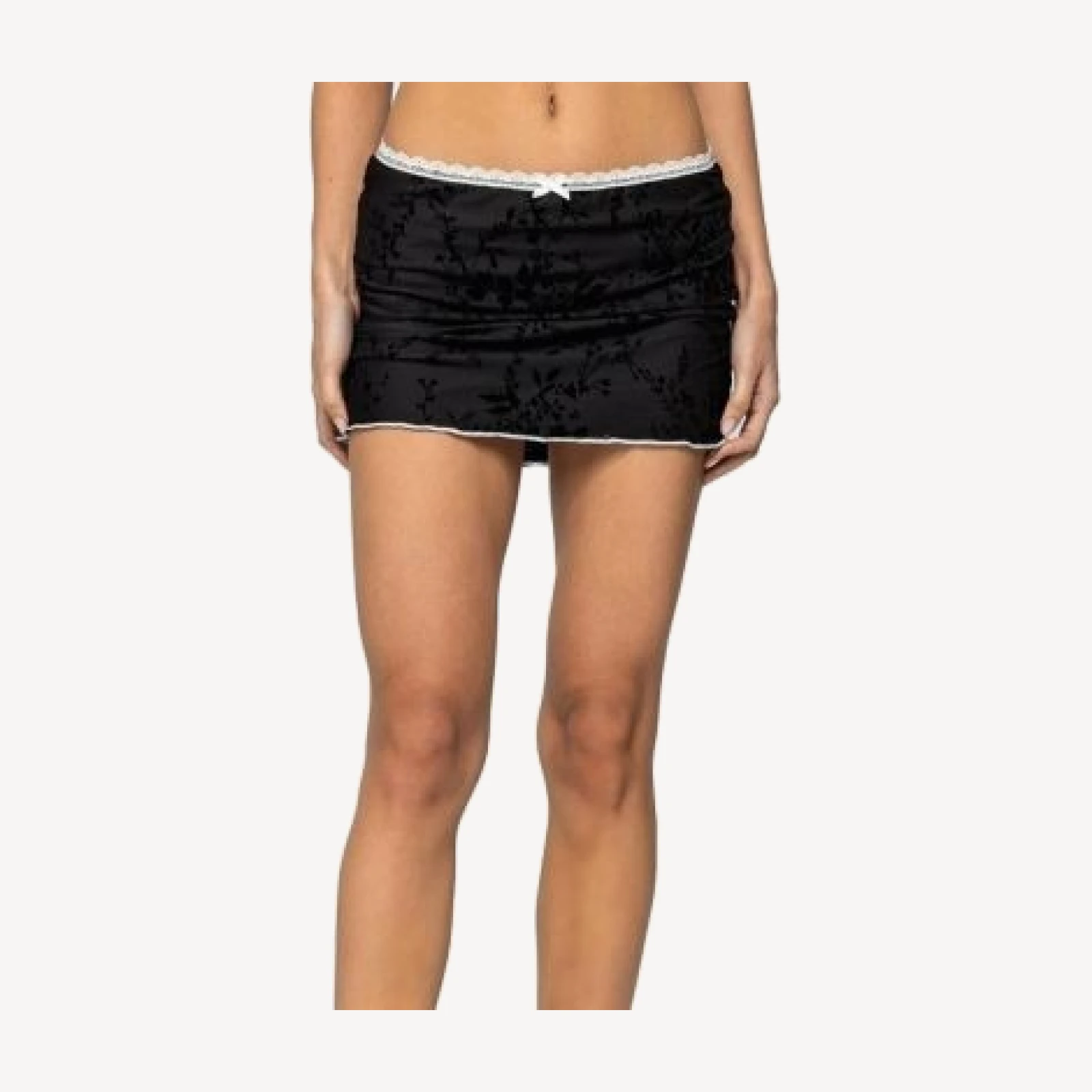 Edikted Klea Velvet Embroidery Mini Skirt