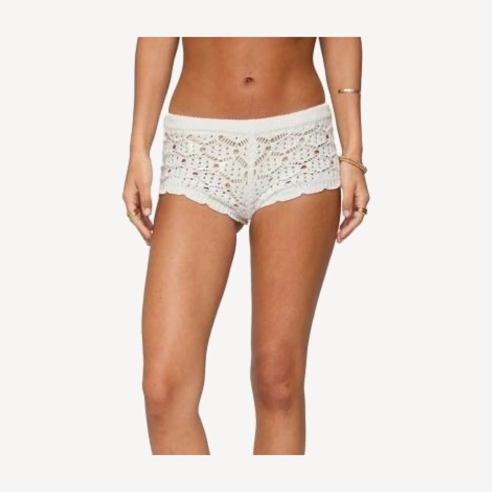 Edikted Elisa Open Knit Shorts
