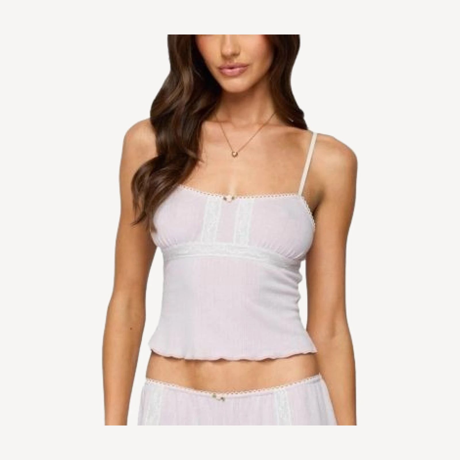 Edikted Sephi Lacey Pointelle Tank Top