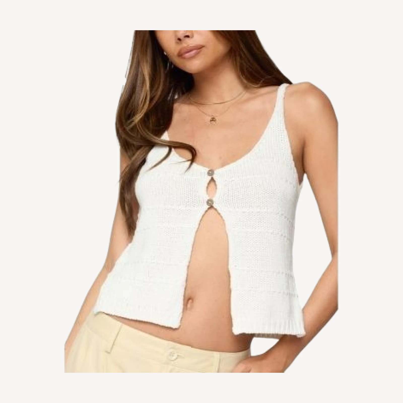 Edikted Mikinley Split Front Knit Tank Top