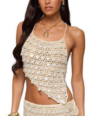 Edikted Alora Iridescent Crochet Top