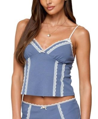 Edikted Eliane Contrast Lacey Tank Top
