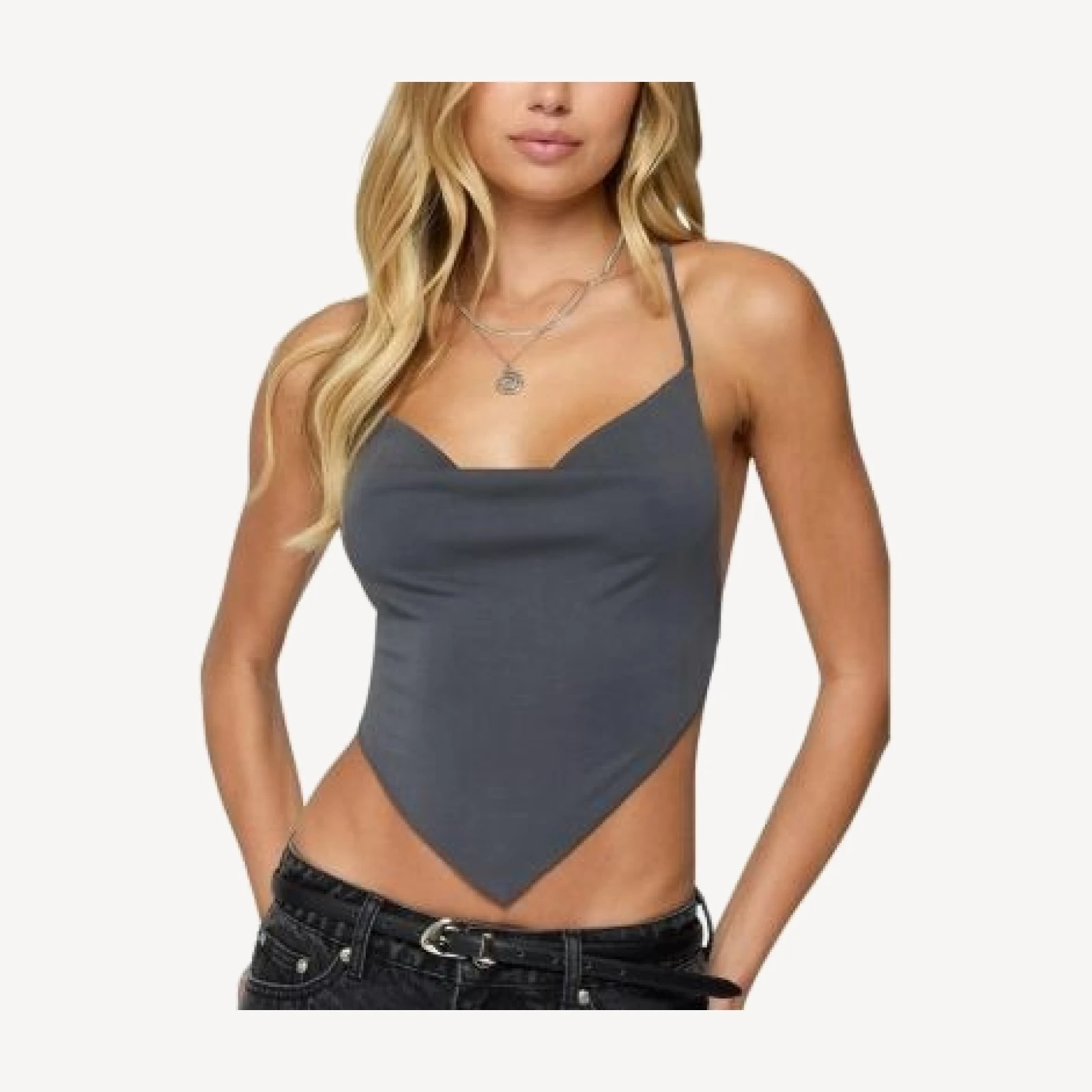 Edikted Tilla Backless Cowl Neck Top