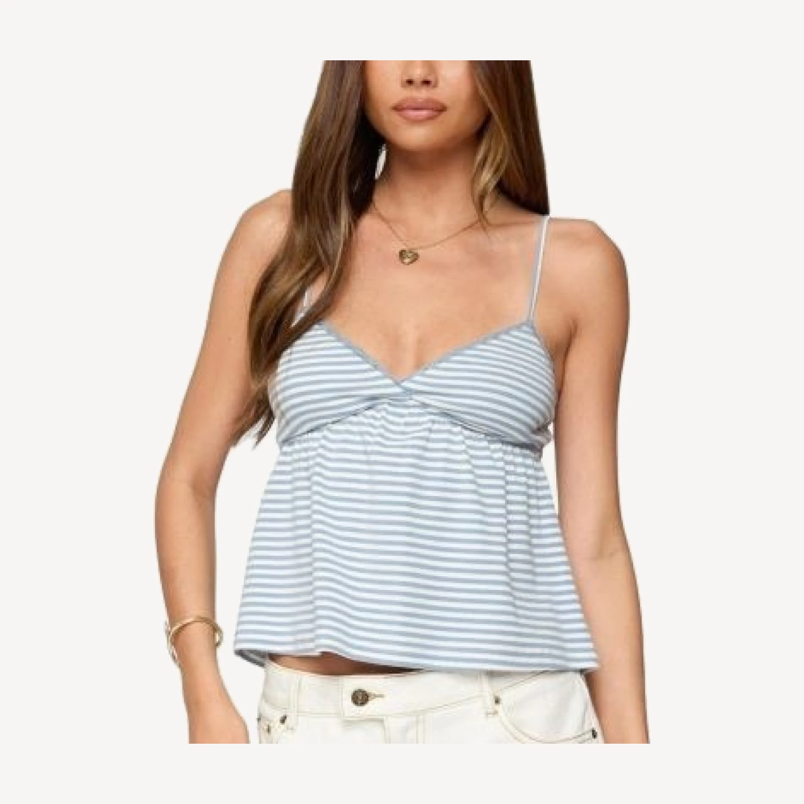 Edikted Orietta Striped Babydoll Top