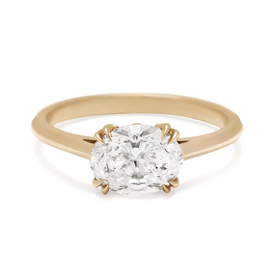 Bea East/West Solitaire Ring - 14k Gold & White Diamond (1.50ct)