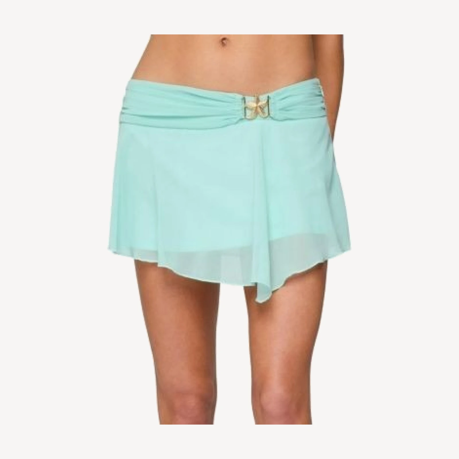 Edikted Sea Star Asymmetric Chiffon Mini Skirt