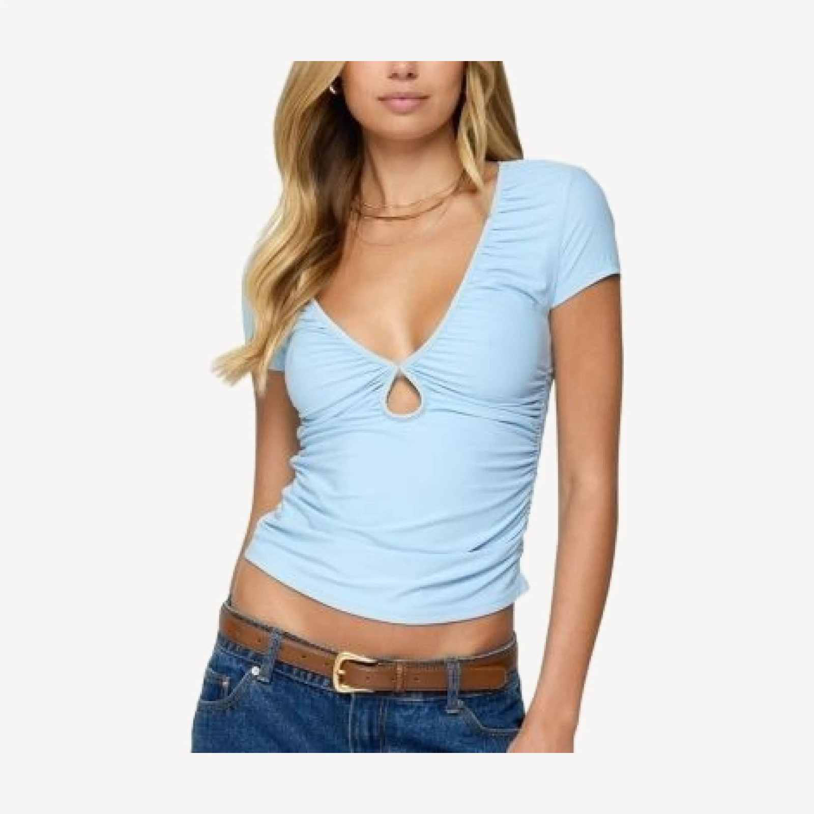 Edikted Burkley Keyhole Gathered Top