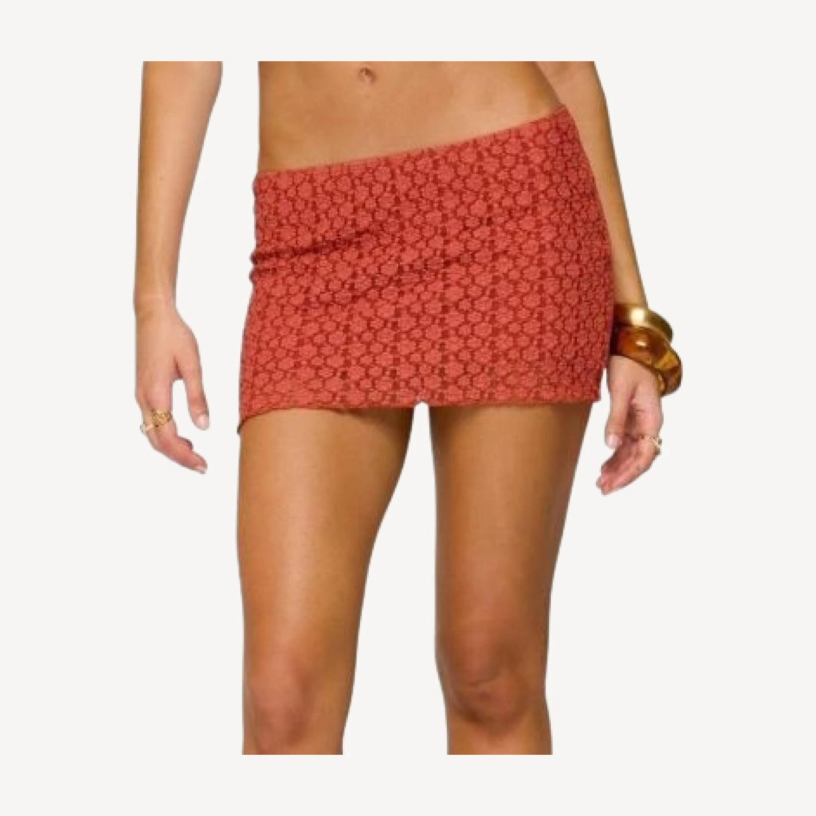 Edikted Josephina Textured Floral Mini Skirt