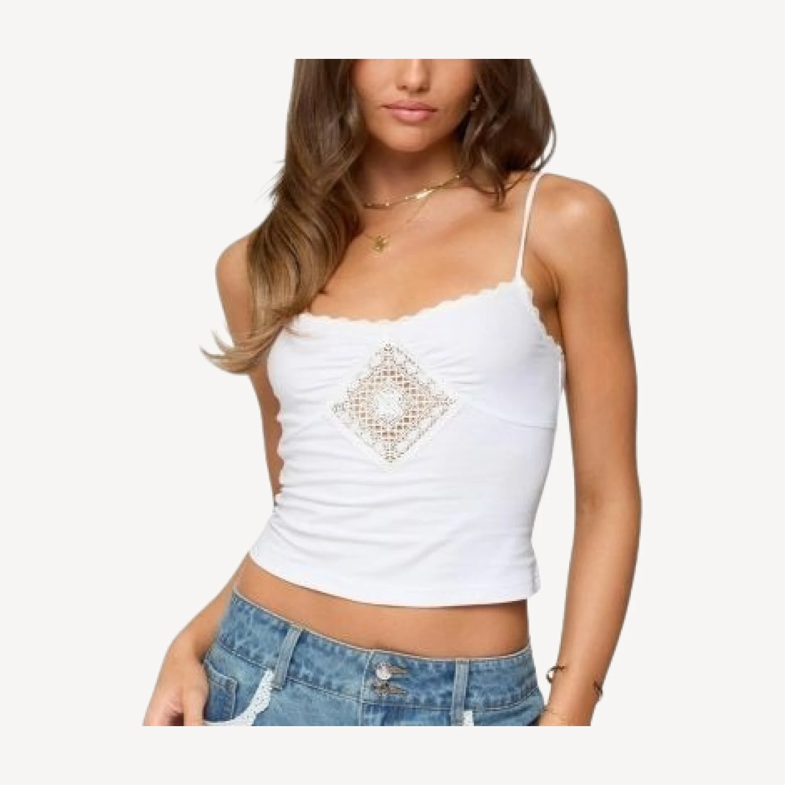 Edikted Morena Lacey Tank Top