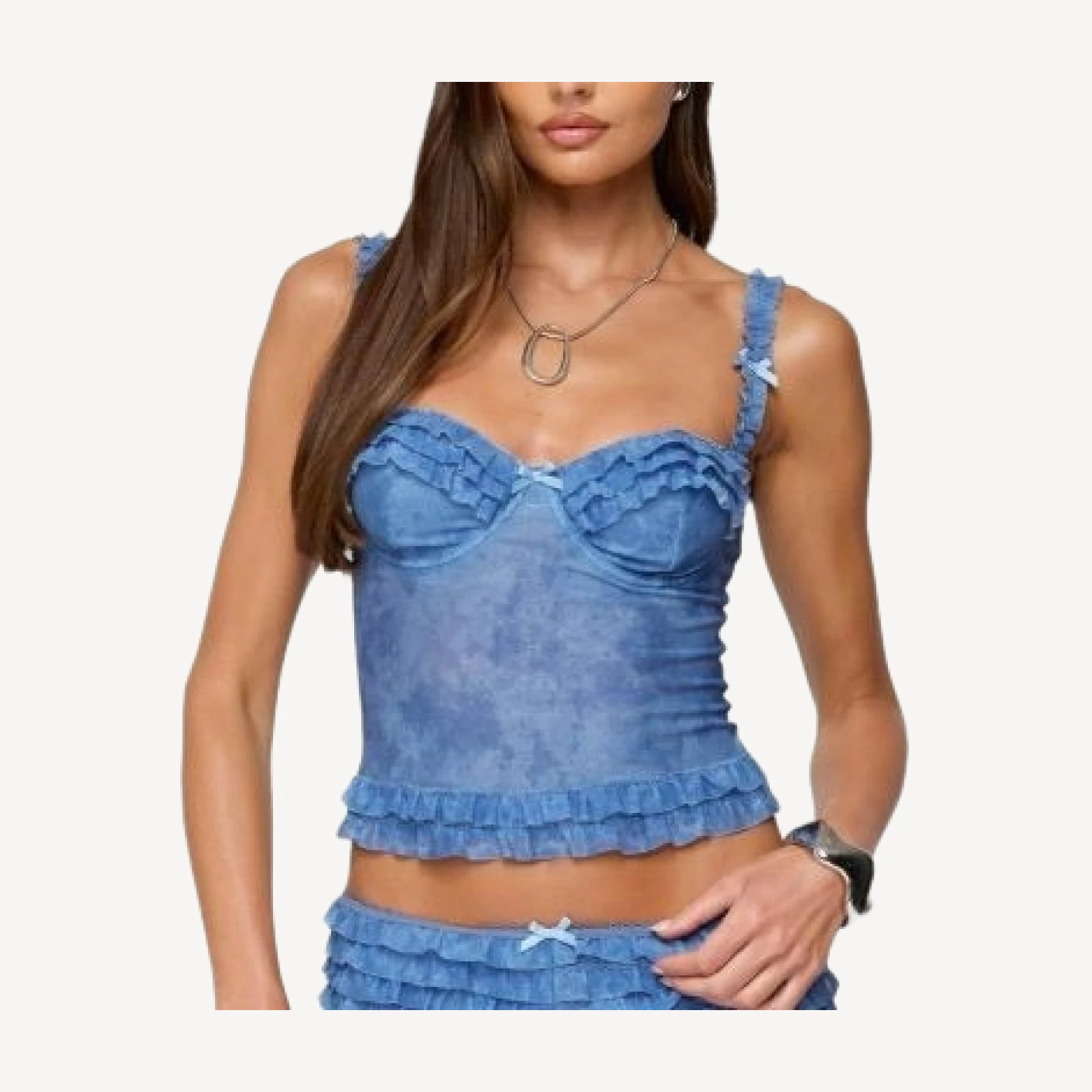 Edikted Shailee Ruffled Bra Top