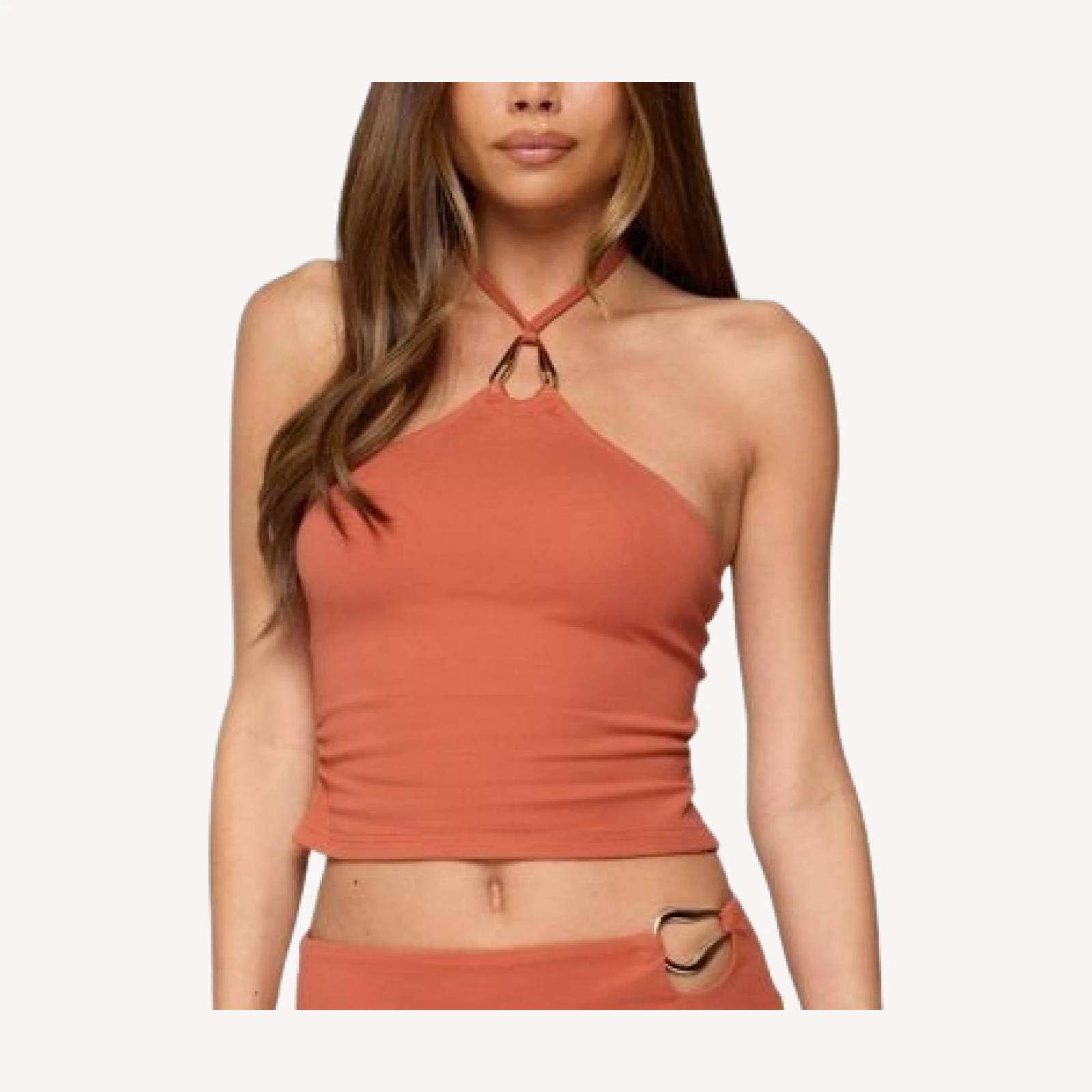 Edikted Elmer Abstract Ring Halter Top