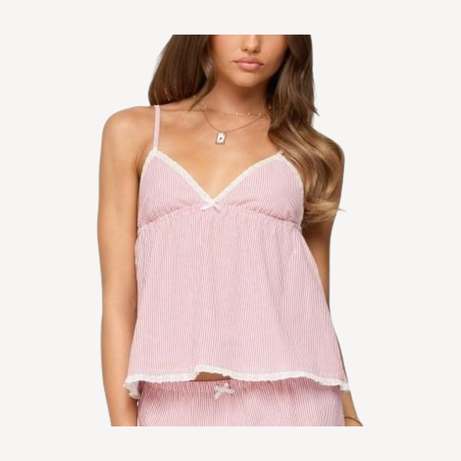 Edikted Danna Pinstripe Babydoll Tank Top