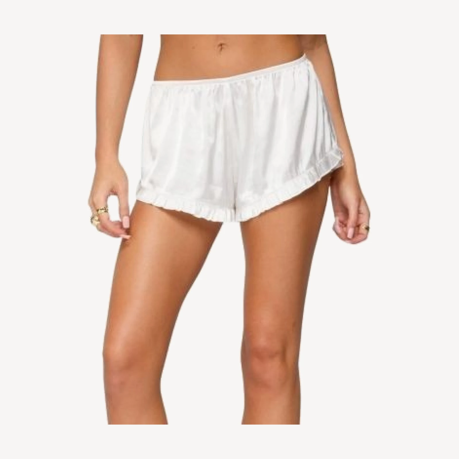 Edikted Olesia Ruffle Satin Effect Shorts