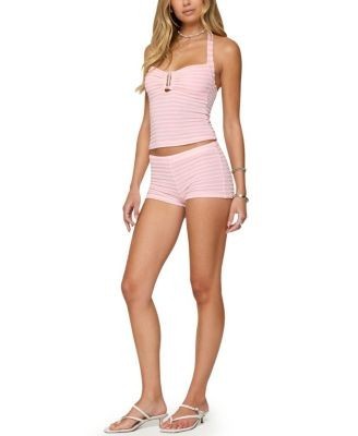 Edikted Lovina Textured Striped Halter Top