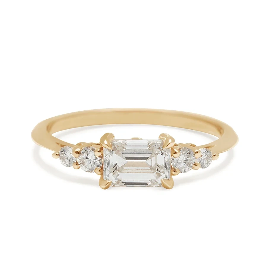 Bea Five Stone Ring - 14k Gold & White Diamond
