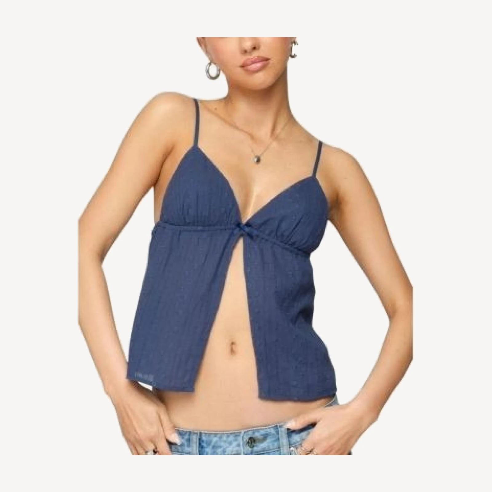 Edikted Otis Eyelet Split Front Tank Top