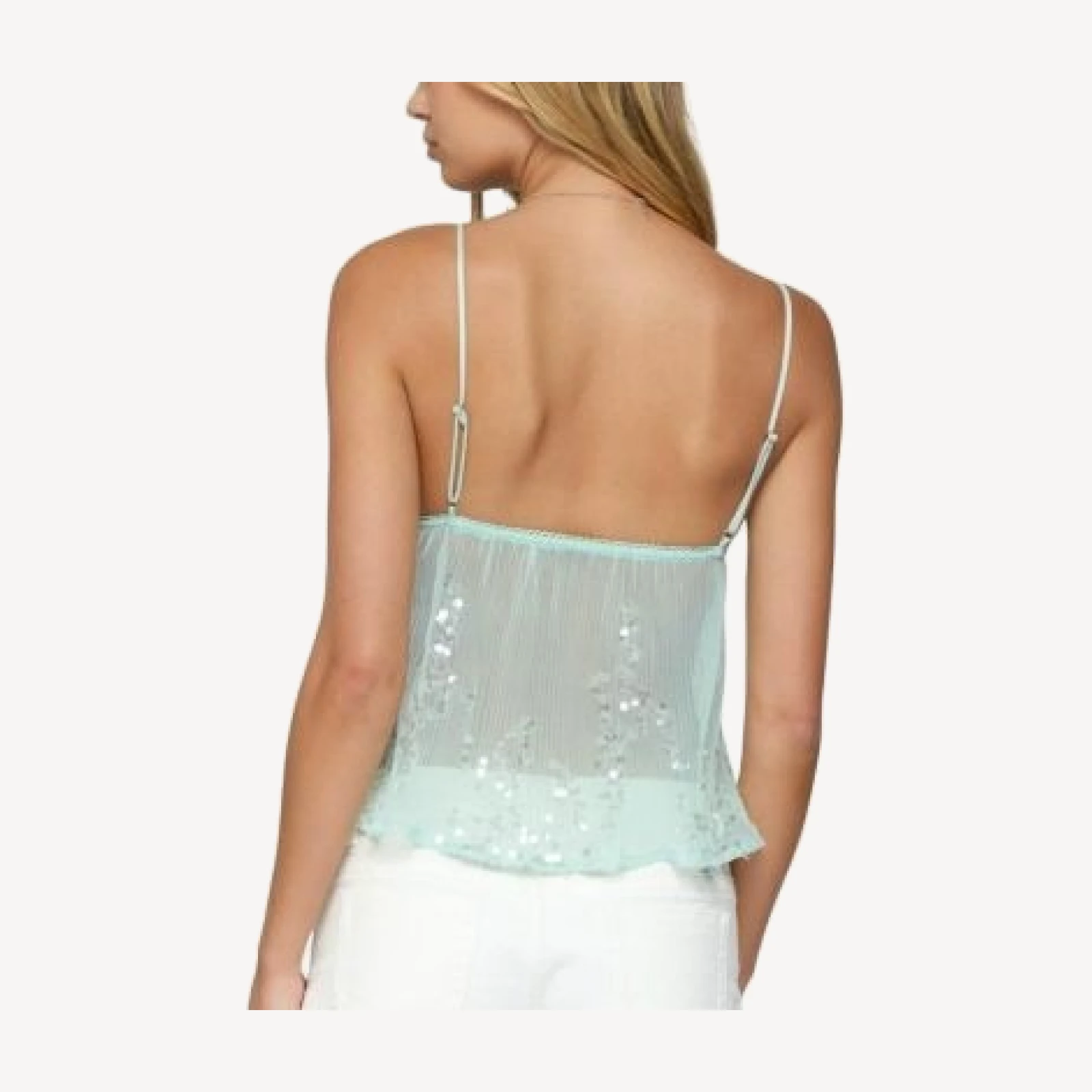 Edikted Sequin Sheer Mesh Babydoll Top