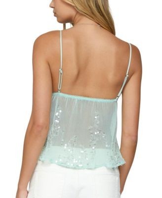 Edikted Sequin Sheer Mesh Babydoll Top