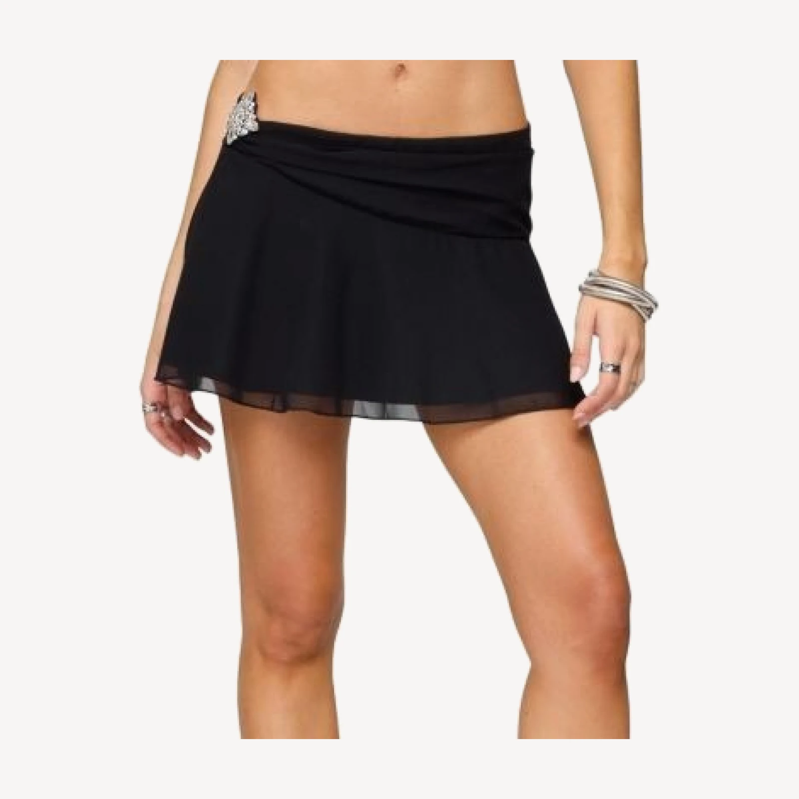 Edikted Jettie Asymmetric Chiffon Mini Skirt