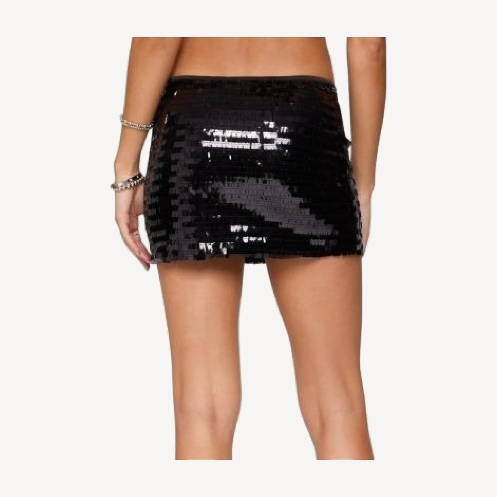 Edikted Aphra Sequin Fringe Mini Skirt