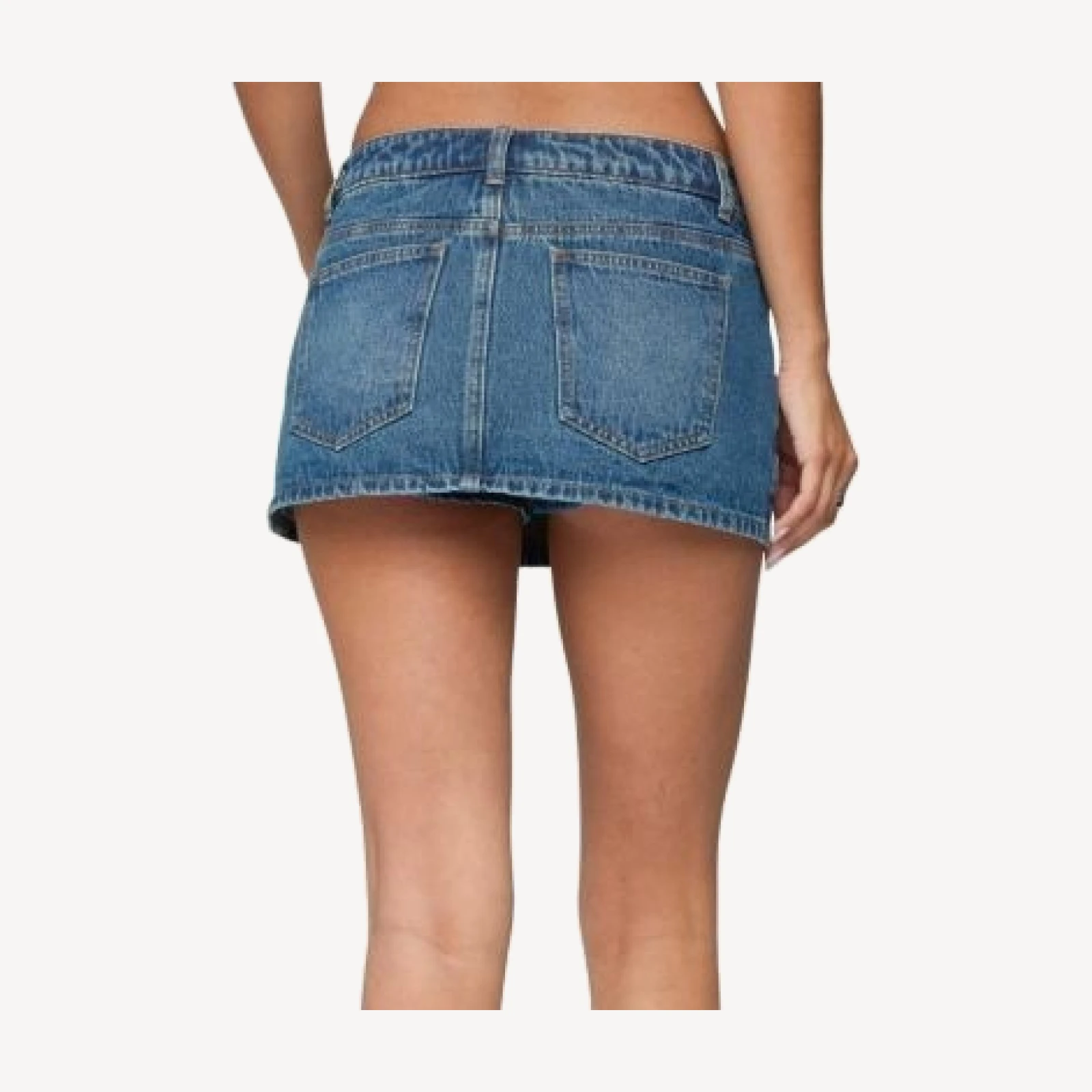 Edikted Ziggie Tie Front Denim Mini Skirt