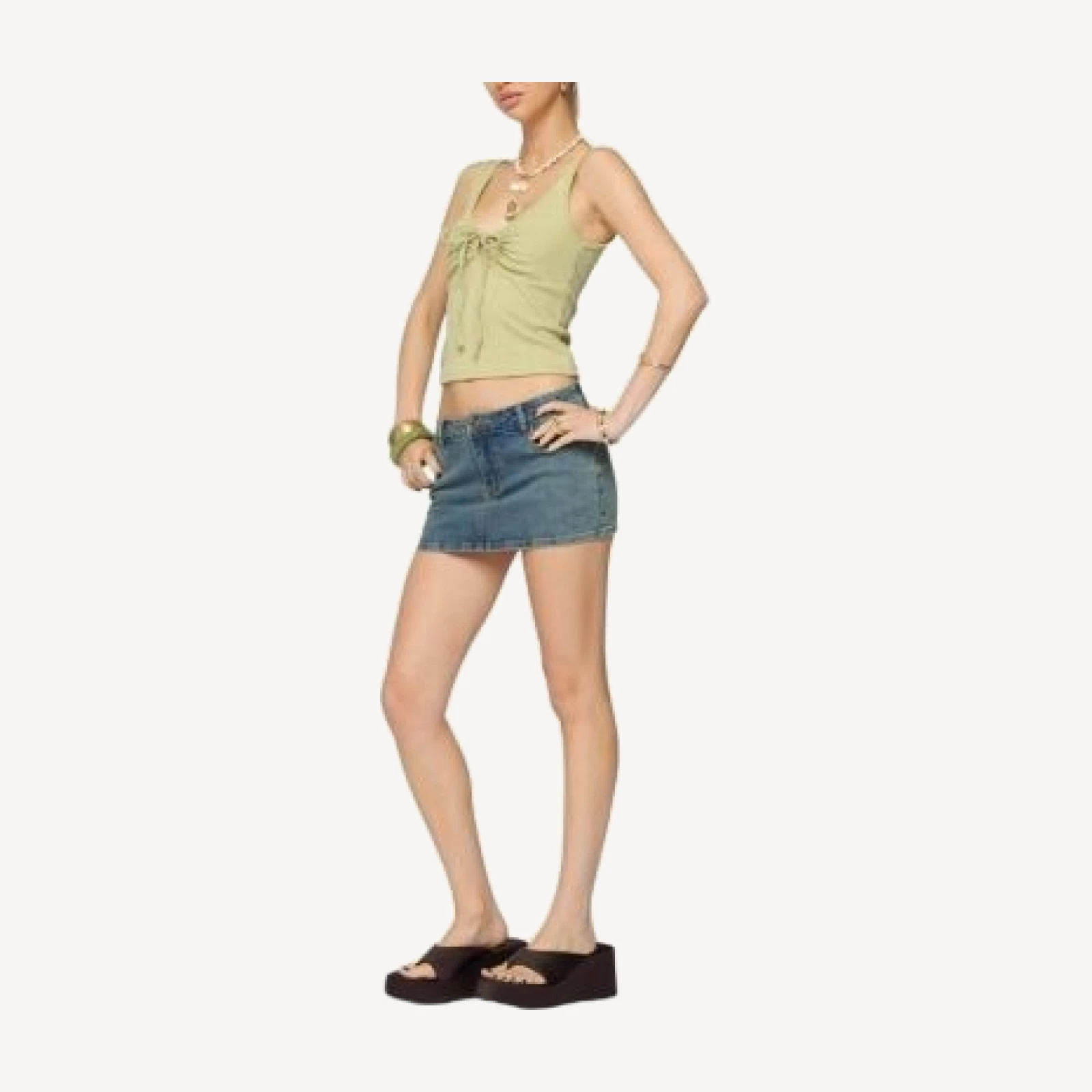 Edikted Yarah Keyhole Textured Ribbed Tank Top