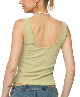 Edikted Yarah Keyhole Textured Ribbed Tank Top